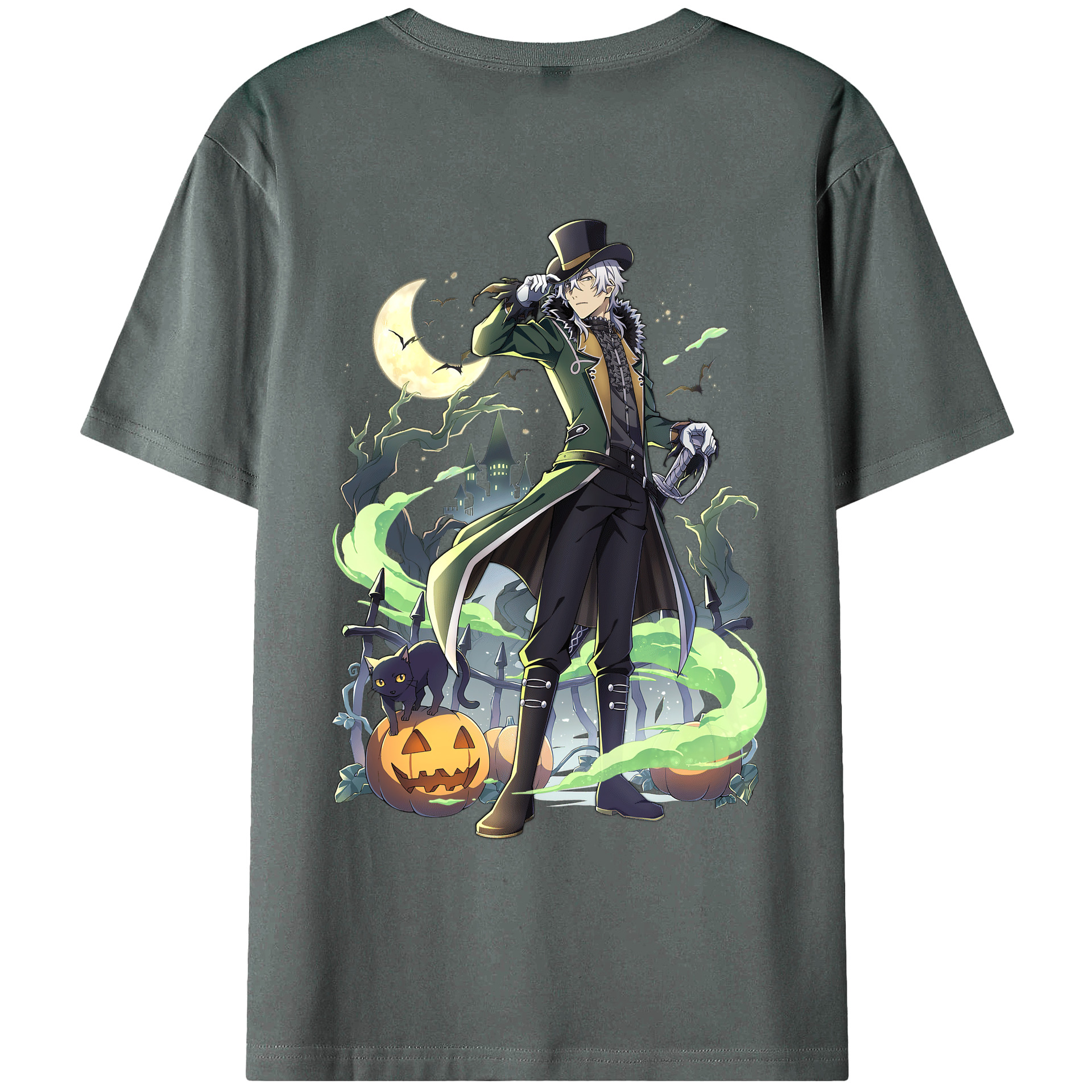 （画像用） 文豪ストレイドッグス Bungo Stray Dogs 綿100％ メンズ半袖Tシャツ（バックプリント） 通気性
